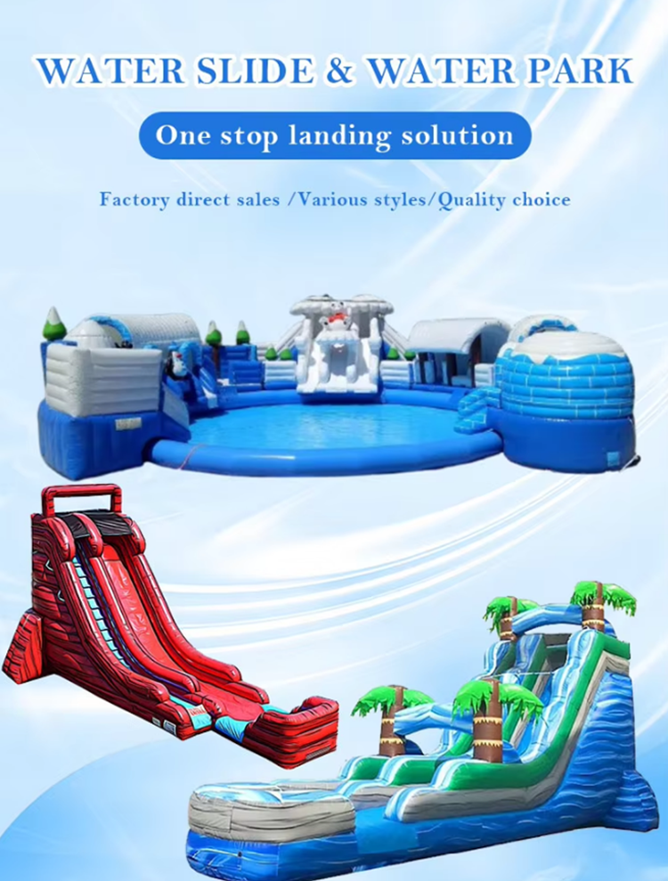 Ice and Snow World Inflatable Water Playground Slide