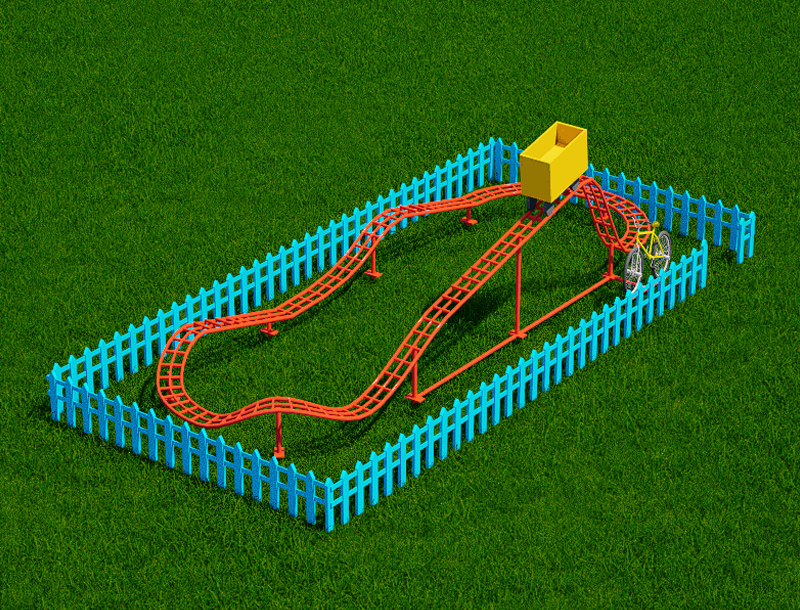 HJJ078 unpowered human roller coaster