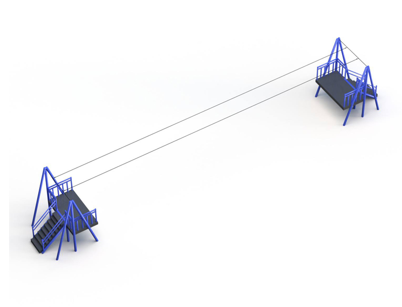 Dual Zipline Outdoor Amusement Equipment