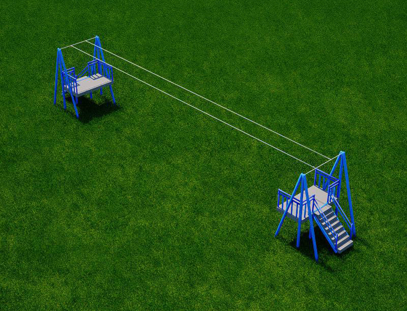 Dual Zipline Outdoor Amusement Equipment