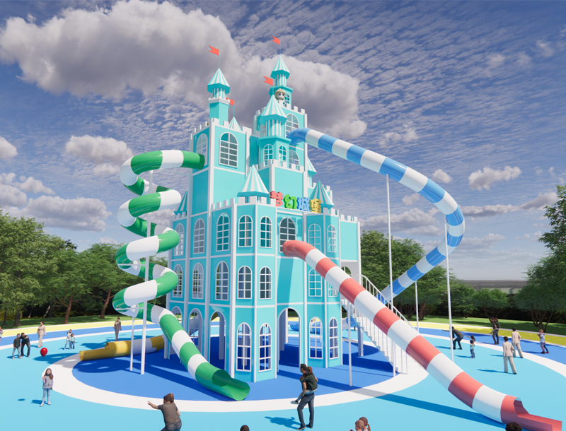 Dreamy Disney Castle Slide Theme Park playground equipment