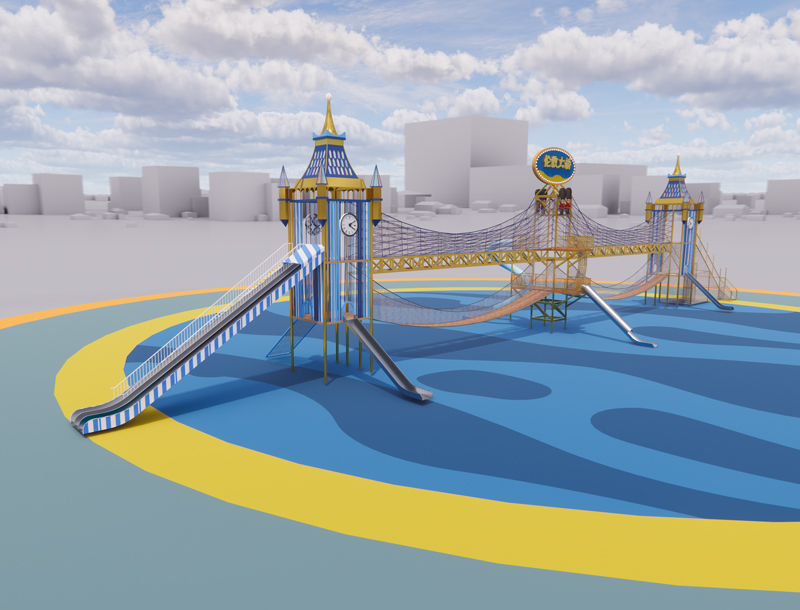 London Bridge Combination Slide Outdoor Playground Equipment