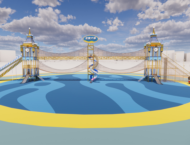 London Bridge Combination Slide Outdoor Playground Equipment