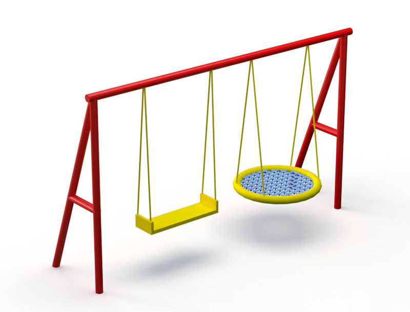 Double-seat children's combination swing