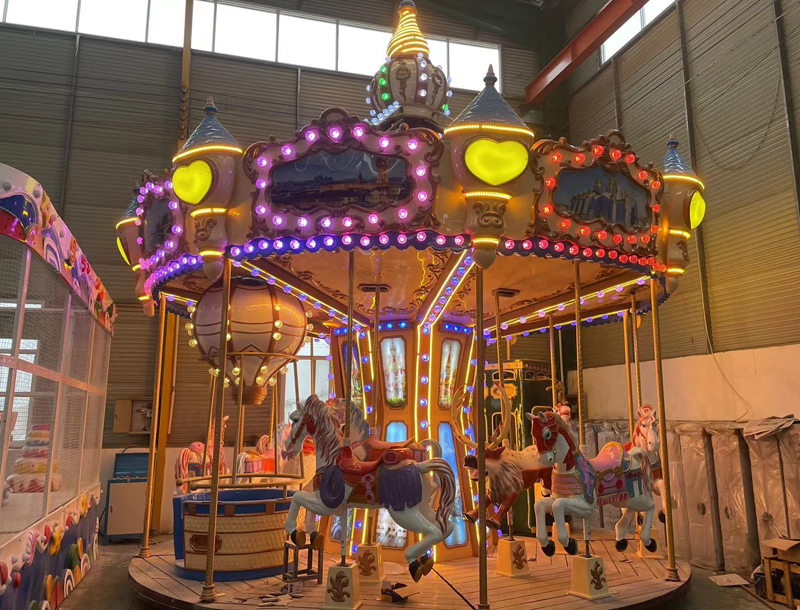 Royal-style carousel amusement park rides