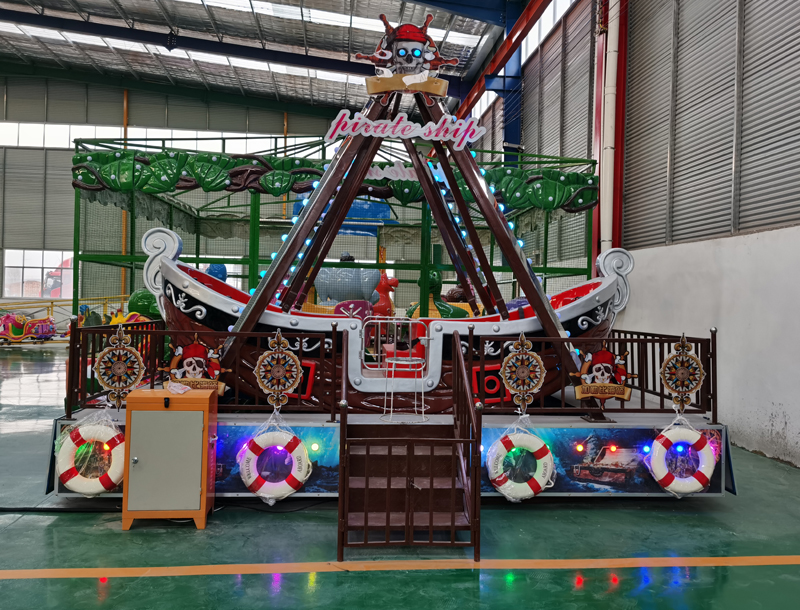 Fiberglass retro pirate ship amusement ride