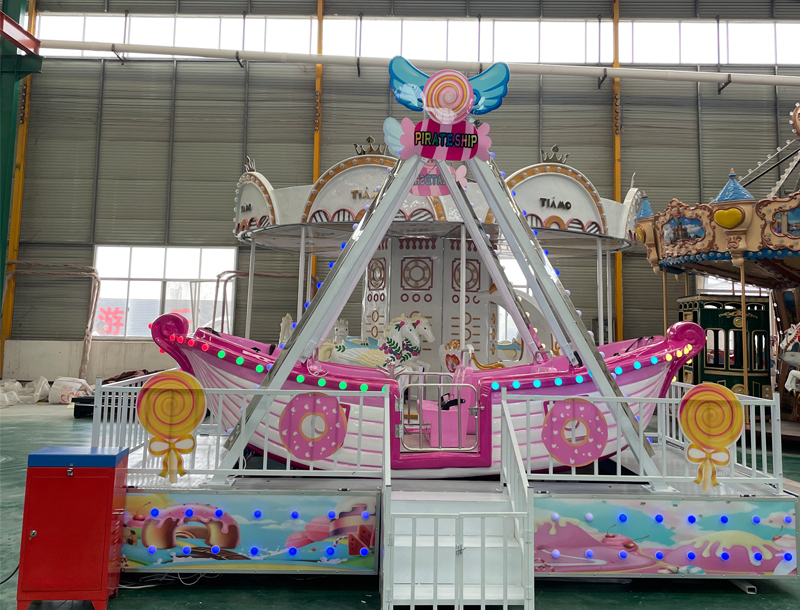 Candy-themed children's pirate ship