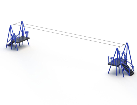 Non-motorized children's zipline Playground Equipment