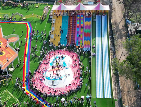 Rainbow Slide Large outdoor non-powered amusement equipment