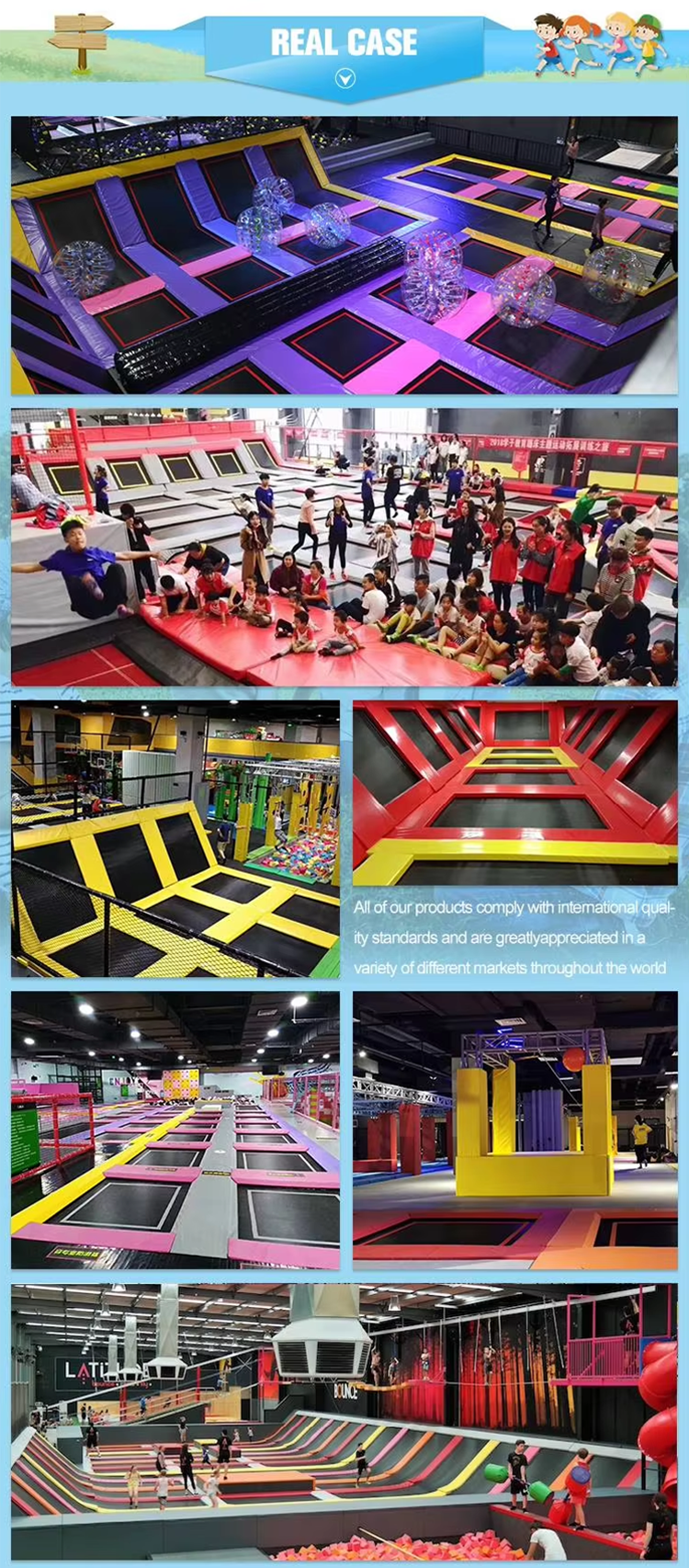 Children's trampoline park equipment