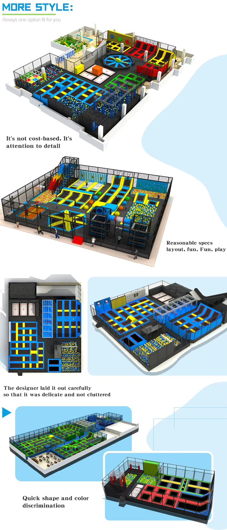 Children's trampoline park equipment