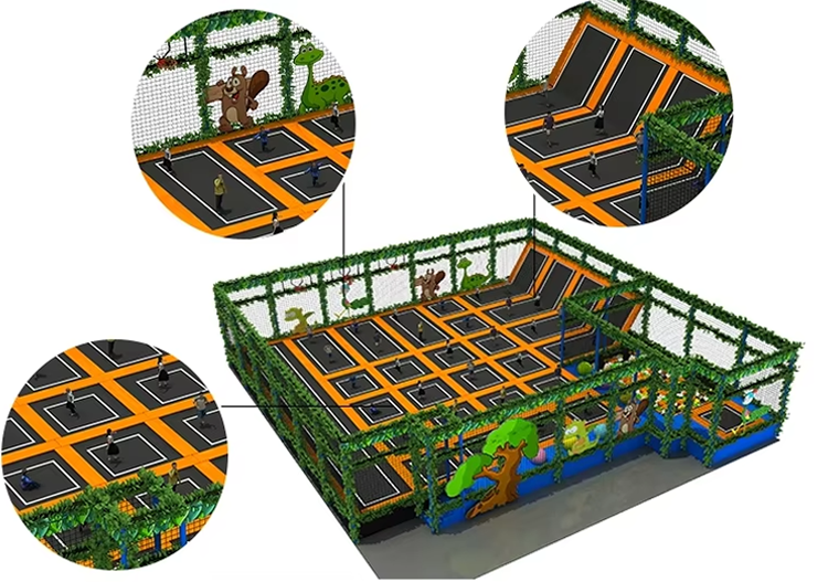 Children's trampoline park equipment