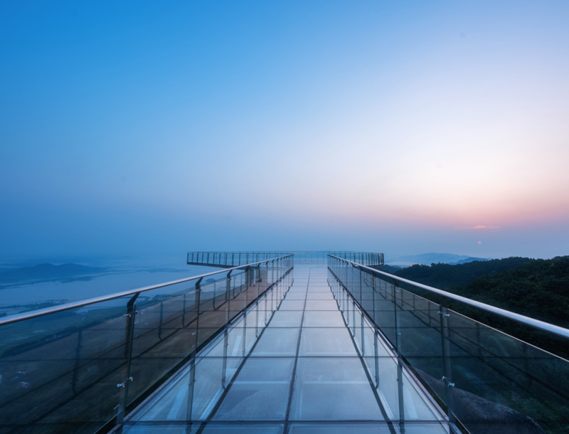 glass walkway in the scenic area