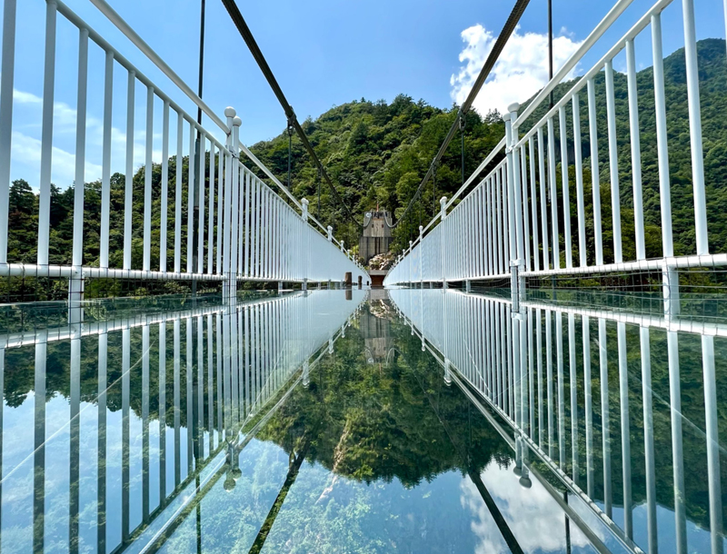 glass walkway in the scenic area