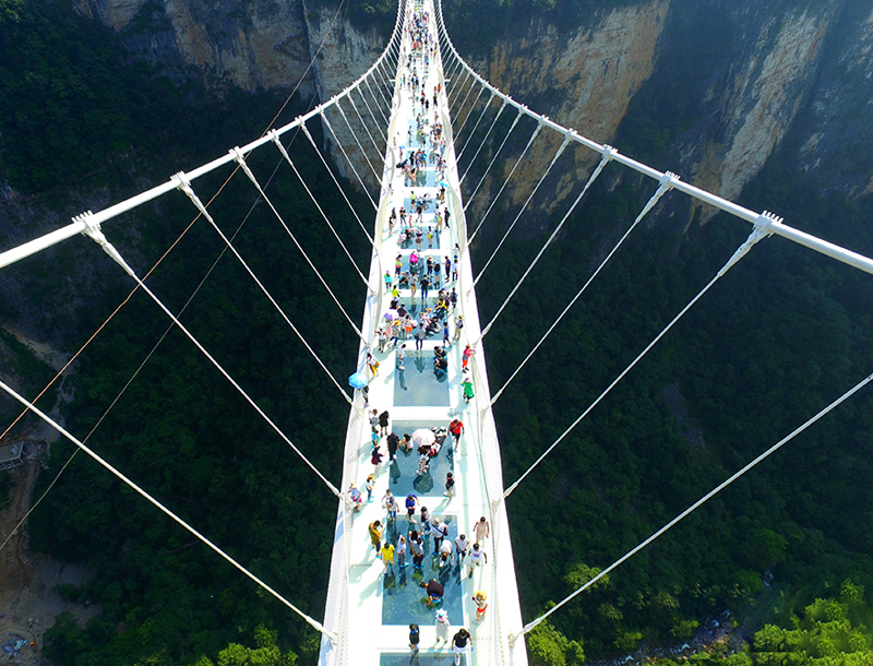 glass walkway in the scenic area